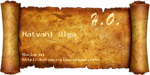 Hatvani Olga névjegykártya