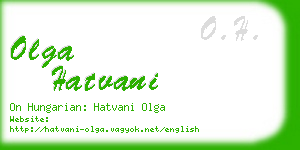 olga hatvani business card